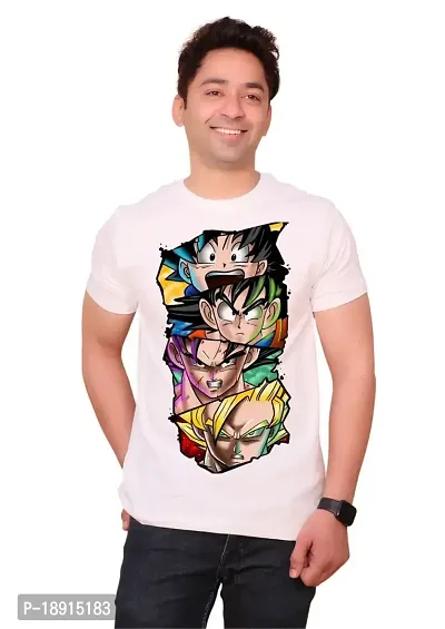 FACTALE All Goku Printed Round Neck Cotton Regular Fit Tshirt for Men  Women's