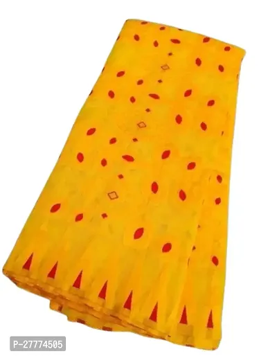 Stylish Yellow Jamdani Saree With Blouse Piece For Women-thumb0