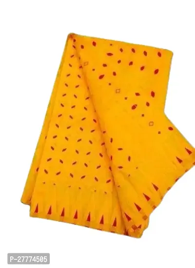Stylish Yellow Jamdani Saree With Blouse Piece For Women-thumb2