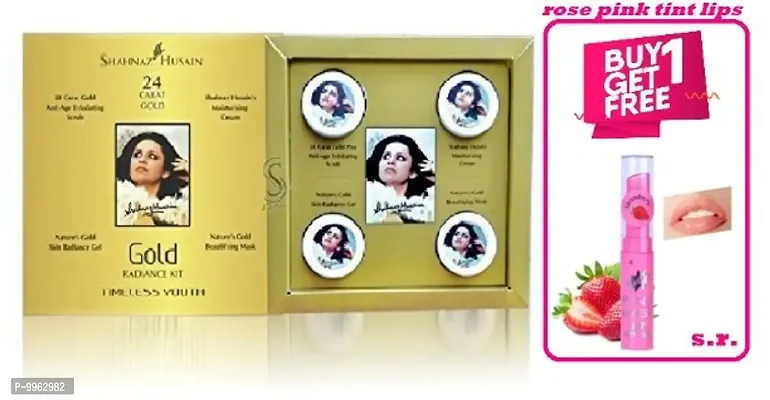 shahnaz hussain gold box facial kit with free magic pink lip balm-thumb0