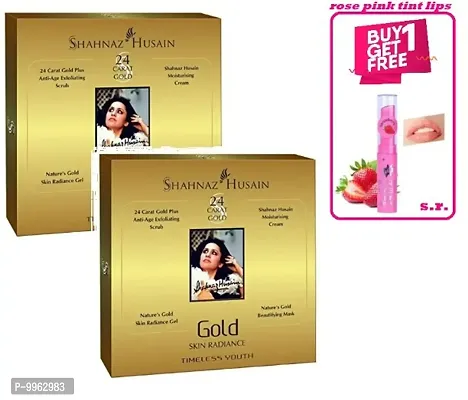 shahnaz hussain gold box facial kit pack of 2 with free magic pink lip balm