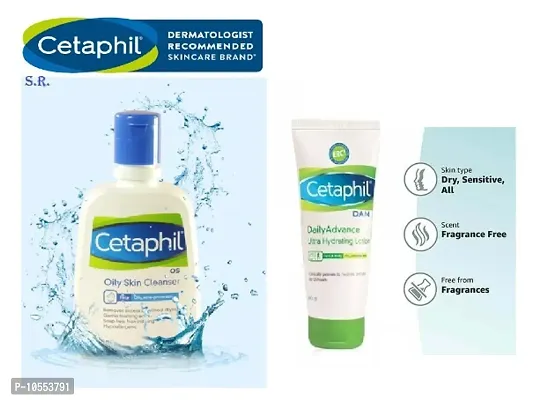 Cetaphil Daily Advance Ultra Hydrating Lotion 100g pack of 1 with cetaphil oily skin cleanser 125ml pack of 1