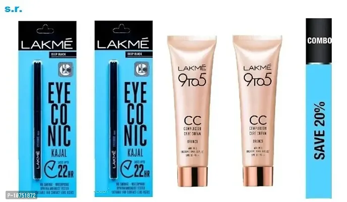 Add To Cart Now Iconic Kajal Pack Of 2 With Lak_Me Cc Cream 9G Pack Of 2