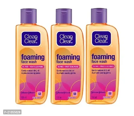 Clean  Clear Foaming Facewash for Oily Skin 150 ml Pack of  3-thumb0