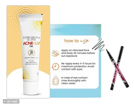 #get acne uv gel sunscreen  silicon spf 30 sunscreen uv face gel 60g + 36h eyeliner waterproof-thumb0