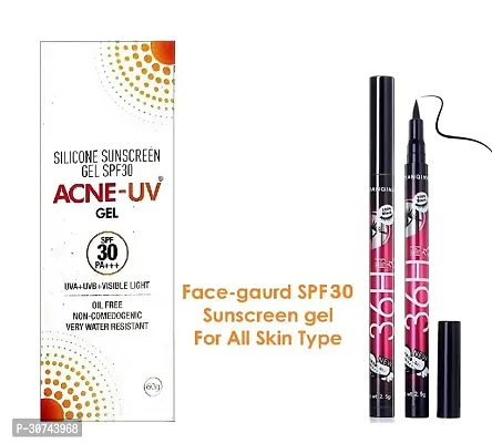 Acne-UV Sunscreen gel with Broad Spectrum UVA/UVB Protection | Oil Free  Water Resistant | Gel SPF 30 - 60 g With 36 h eyelinear-thumb0