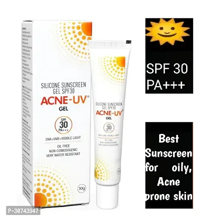 IPCA Acne-UV Sunscreen gel with Broad Spectrum UVA/UVB Protection | Oil Free  Water Resistant | Gel SPF 30-thumb0