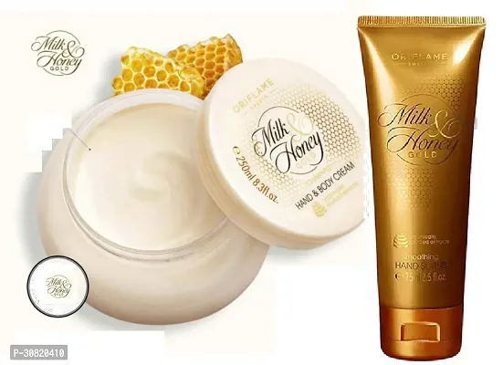 Oriflame Milk and Honey Gold Nourishing Hand and Body Butter , 250g + Sugar Scrub,200 Ml