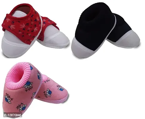 Tavish Candy Baby Boy's and Girl's Canvas Shoes with Anti-Slip Sole (3-12 Months) - Pair of 3