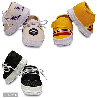 Tavish Baby Boy's and Girl's Canvas Shoes with Super High Grade Material (3-12 Months) - Pair of 3