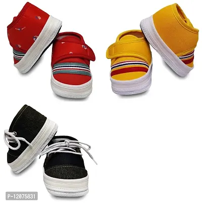 Tavish Baby Boy's and Girl's Canvas Shoes with Super High Grade Material (3-12 Months) - Pair of 3