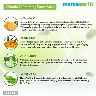 Vitamin C Foaming Face Wash with Vitamin C and Turmeric for Skin Illumination - 150ml-thumb3