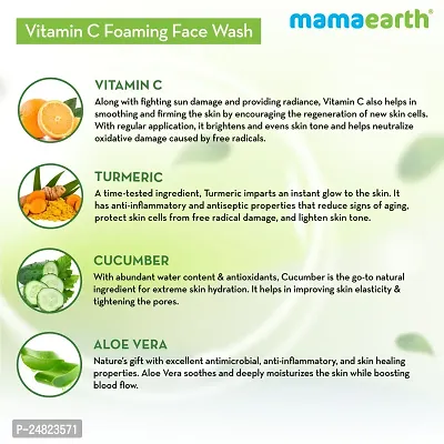 Vitamin C Foaming Face Wash with Vitamin C and Turmeric for Skin Illumination - 150ml-thumb4