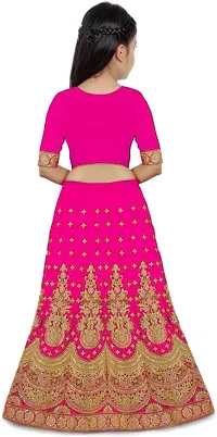 Harshiv Creation Pink Heavy Embroidered Girls Semi Stitched Lehenga Choli_(Suitable To 3-15 Years Girls)-thumb1