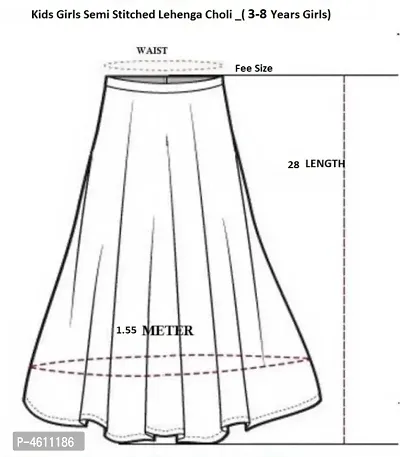 Harshiv Creation Green Heavy Embroidered Kids Semi Stitched Traditional Lehenga Choli_(Suitable To 3-15 Years Girls)-thumb3