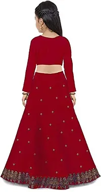 Harshiv Creation Girls Satin Latest Designer Wedding Wear Semi Stitched Lehenga Choli-thumb1