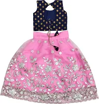Girls Baby Pink Net Designer Wedding Wear Full Stitched Lehenga Choli_(Suitable To 3-7 Years Girls)-thumb1