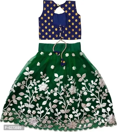 Girls Green Net Latest Designer Party Wear Full Stitched Lehenga Choli_(Its Comfortable To 3-7 Years Girls)-thumb2