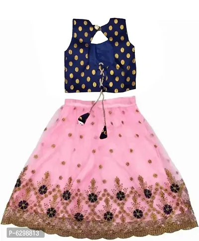 Baby Pink Net Embroidered Gorgeous Girls Designer Stitched Lehenga Choli_(Suitable To 3-8 Years Girls)-thumb2