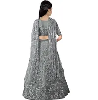 Grey Latest Designer Girls Semi Stitched Wedding Wear Lehenga Choli_(Comfortable To 3-15 Years Girls)Free Size-thumb1