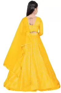 Girls Yellow Net Designer Party Wear Semi Stitched Lehenga Choli_(Comfortable To 3-15 Years Girls)Free Size-thumb1