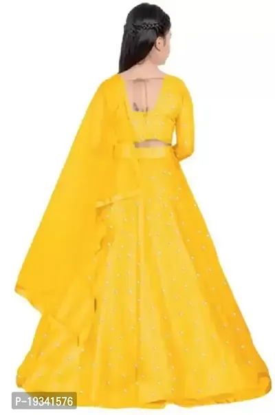 Girls Yellow Net Designer Party Wear Semi Stitched Lehenga Choli_(Comfortable To 3-15 Years Girls)Free Size-thumb2