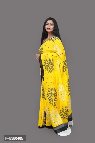 Classic Cotton Printed Saree with Blouse piece-thumb0