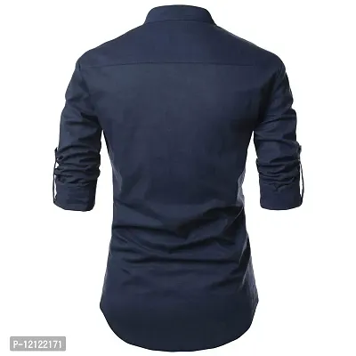 EDINWOLF Cotton Men's Casual Shirt - Dark Blue (42)-thumb3