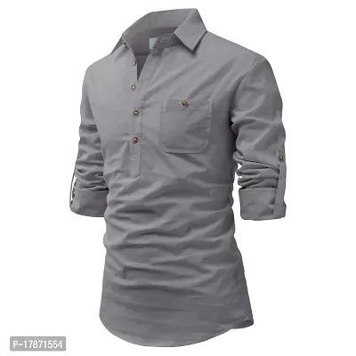 summer cotton kurta grey-thumb0