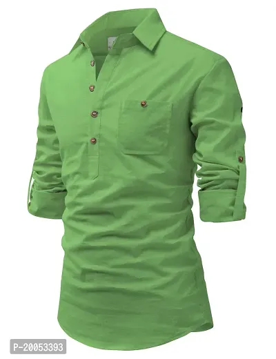 Classic Cotton Solid Short Kurta for Men