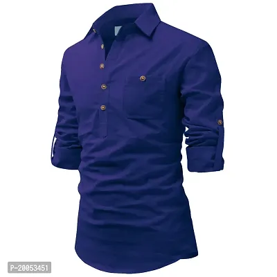 Classic Cotton Solid Short Kurta for Men