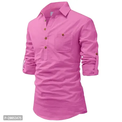 Classic Cotton Solid Short Kurta for Men