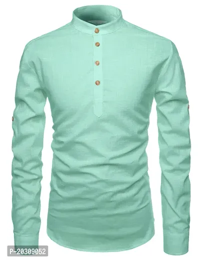 Classic Cotton Solid Short Kurta for Men-thumb2