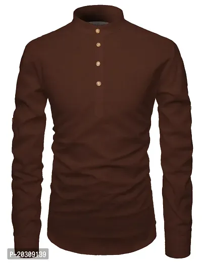 Classic Cotton Solid Short Kurta for Men-thumb4