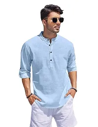 Classic Cotton Solid Short Kurta for Men-thumb2