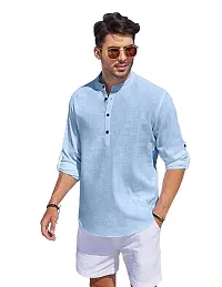 Classic Cotton Solid Short Kurta for Men-thumb3