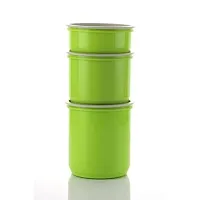 Machak Round Plastic Containers Set for Kitchen with Lid Airtight, Set of 6 (1250ml) (Chartreuse)-thumb3