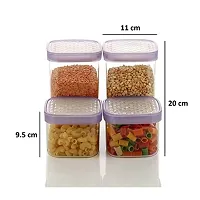 MACHAK Plastic Airtight, Unbreakable Push Kitchen Storage Container Set (Purple, 1300 ml, 630 ml), Set of 8-thumb3