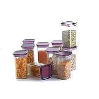 Machak Air Tight Containers Plastic Boxes For Storage Kitchen Container Set, 1100ml (19x10x10 cm) (Purple, 10 Pcs)-thumb2