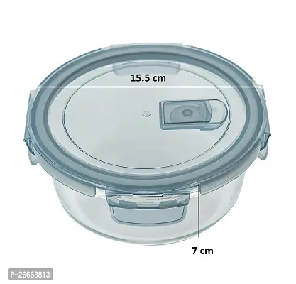 MACHAK Borosilicate Mircowave Safe Round Glass Food Storage Container With Air-Vent Lid, 630ml-thumb3