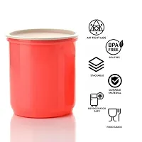 Machak Round Plastic Containers Set for Kitchen with Lid Airtight, Set of 6, (1750ml) (Pink)-thumb2