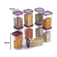 Machak Unbreakable Air Tight Kitchen Storage Container Set | BPA-Free | Cereals | Snacks | Stackable | Modular, 1100 ml, 10 Pieces (Purple)-thumb1