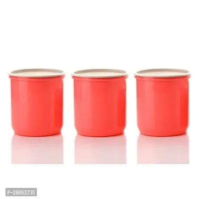 Machak Round Plastic Containers Set for Kitchen with Lid Airtight, Set of 3 (1750ml) (Pink)