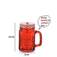 Machak Mason Glass Jar Mug with Handle 500ml - Multicolor (2)-thumb1