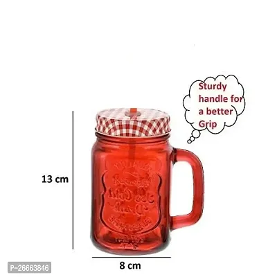 Machak Mason Glass Jar Mug with Handle 500ml - Multicolor (2)-thumb2