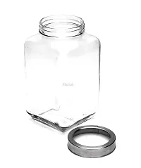 MACHAK Cubikal Big Kitchen Containers For Storage Glass Jar Set with Steel Cap, 3kg, Clear (1 Pc)-thumb2