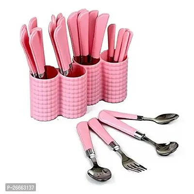 Slings One Stop Shop Imperial Premium Stainless Steel Cutlery Set With Stand 24 Pcs, Color May Vary-thumb3
