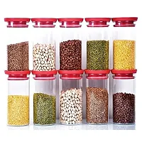 Machak Xcllent Container Set for Kitchen Airtight, Unbreakable, 1400 ml (10 Pieces) (Red)-thumb3