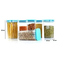 MACHAK Plastic Unbreakable Air Tight Kitchen Storage Container Set - BPA-Free, Stackable, Modular, 1100 Ml, 10 Pieces, Blue Lid-thumb3