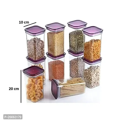 Machak Plastic Unbreakable Air Tight Food Storage Jar Kitchen Container Set (Purple, 20 Pc)-thumb3